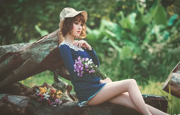 Девушка, природа, азиатка, Chengdu Fengge