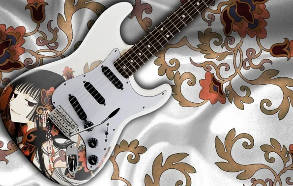 Картинка девушка, рисунок, гитара, аниме