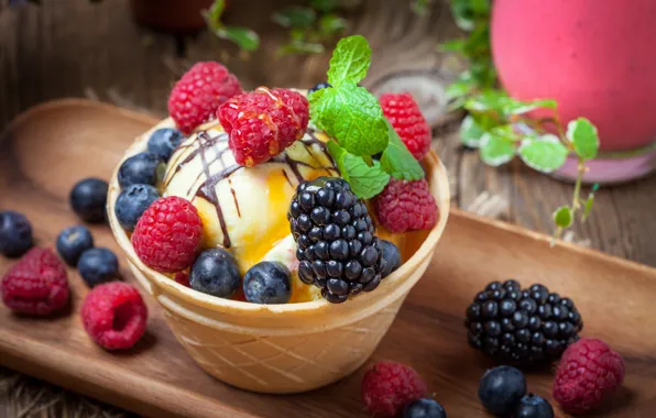 Картинка ягоды, мороженое, fresh, десерт, сладкое, sweet, dessert, berries