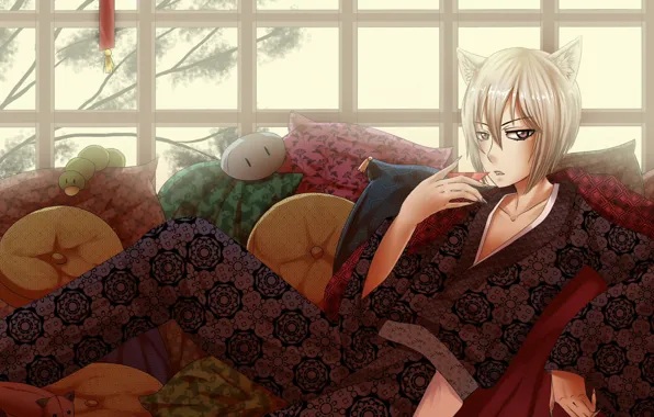 Диван, игрушки, Kamisama Hajimemashita, Очень приятно Бог, Томое