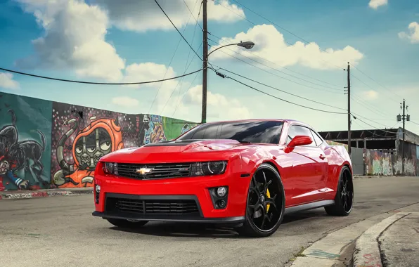 Картинка lights, Chevrolet, Camaro, with, and, ZL1, Forgiato, lowered