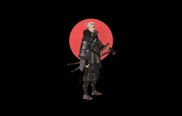 Воин, мужчина, The Witcher, чёрный фон, Geralt of Rivia