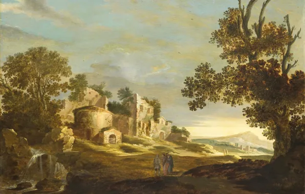Картинка картина, Charles Cornelisz. de Hooch, Пейзаж с Эммаусом