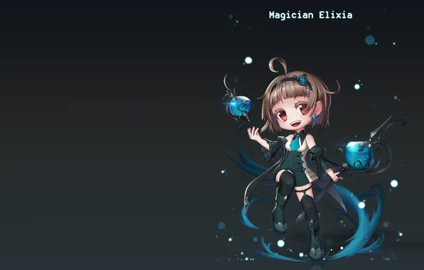 Магия, аниме, фэнтези, арт, посох, Magician Elixia, Euna __ Euna