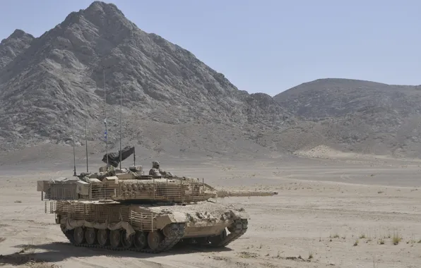 Картинка пустыня, танк, боевой, Leopard 2A6M