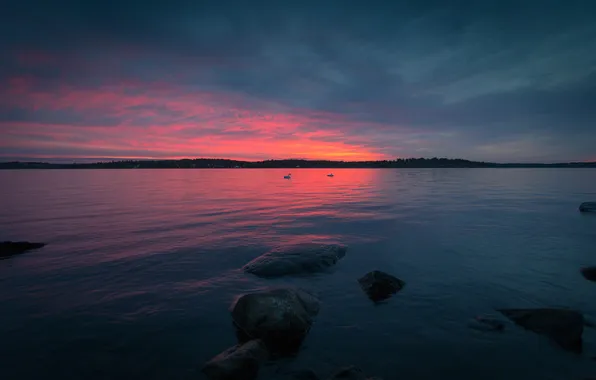 Картинка море, пляж, закат