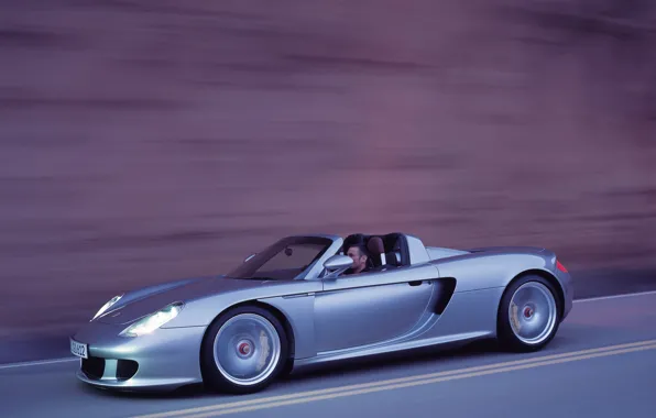 Скорость, Porsche, порше, вид сбоку, Porsche Carrera GT