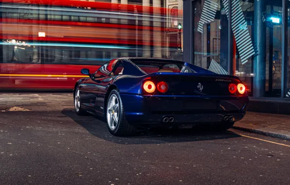 Car, Ferrari, blue, F355, Ferrari F355 Berlinetta