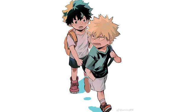 Мальчики, Моя геройская академия, My Hero Academia, Boku No Hero Academia, Мидория Изуку, Бакуго Катсуки