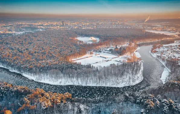 Зима, утро, Lietuva, Vilnius, Neris