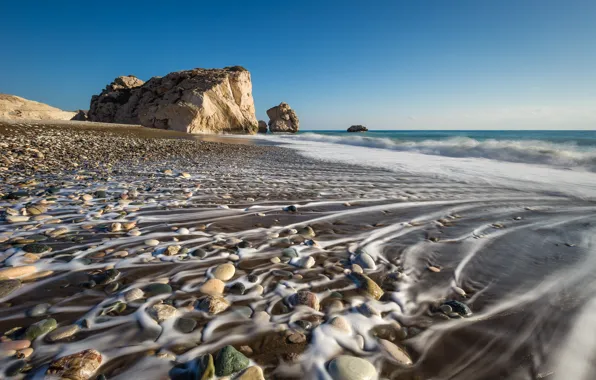 Картинка море, скалы, побережье, Кипр, Cyprus, Paphos District