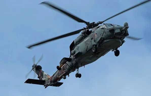 Картинка полет, вертолёт, военно-транспортный, Seahawk, Sikorsky SH-60B