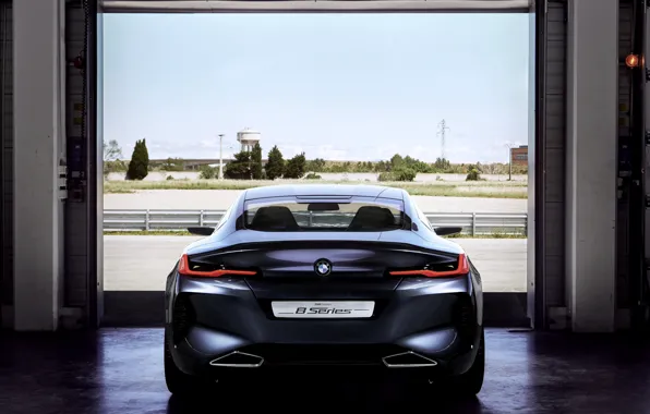 Купе, BMW, вид сзади, 2017, 8-Series Concept
