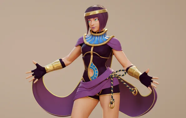 Девушка, рендеринг, костюм, боец, street fighter, menat