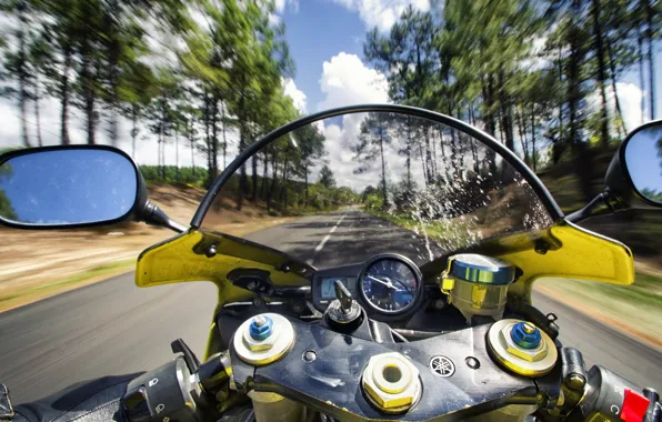 Картинка дорога, скорость, мотоцикл