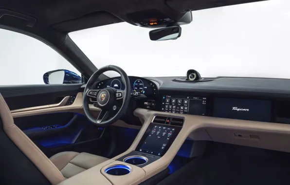 Porsche, салон, электромобиль, electric cars, 2019, электро автомобиль, Taycan, Porsche Taycan