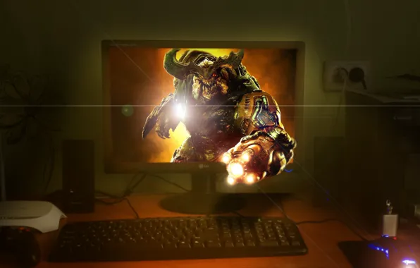 Монитор, Doom, Вторжение, Кибер демон