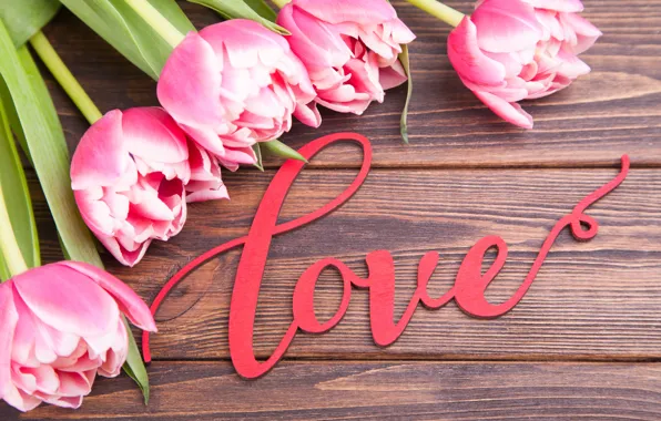 Любовь, цветы, букет, тюльпаны, love, розовые, pink, flowers
