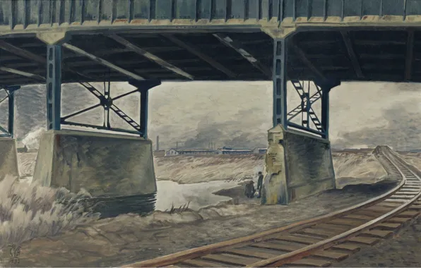 Картинка 1932, Charles Ephraim Burchfield, Under the Viaduct
