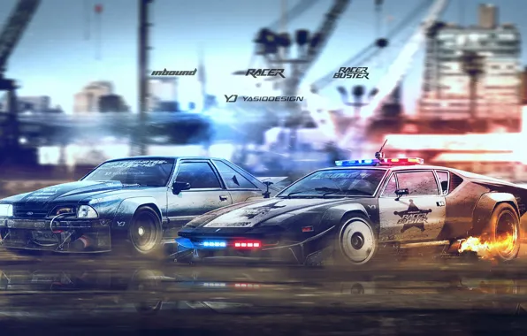 Авто, Машина, Полиция, Форд, Ford Mustang, Арт, De Tomaso, Pantera