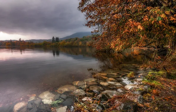 Осень, озеро, Lake District, Cumbria