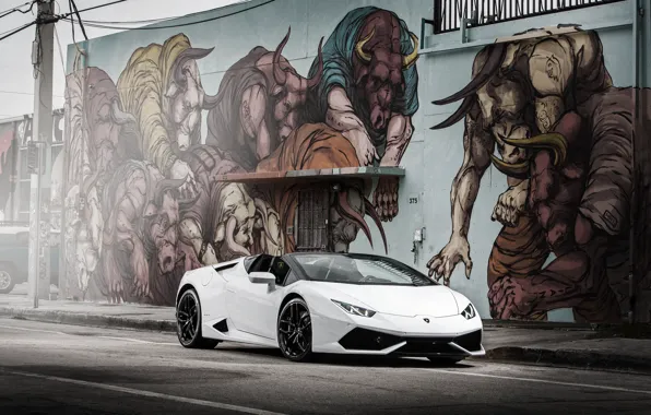Картинка Lamborghini, белая, ламборгини, Huracan, хуракан