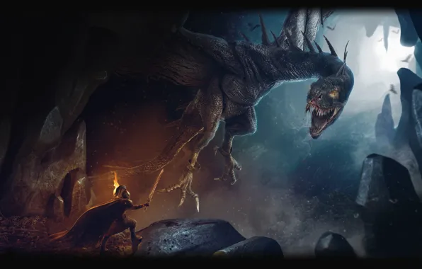 Дракон, Огонь, Пещера, Кровь, Воин, Plarium, Stormfall Age of War