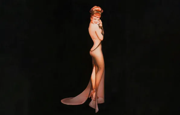 Girl, sexy, ass, red hair, dress, boobs, smile, anime