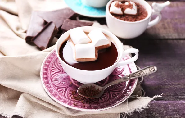 Картинка шоколад, hot, cup, chocolate, какао, cocoa, зефир, marshmallow