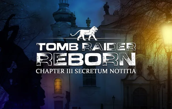 Фон, надпись, игра, окна, фонарь, тени, Tomb Raider, Reborn
