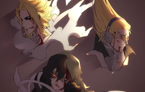 Парни, трио, учителя, My Hero Academia, Boku No Hero Academia, Моя Геройская Академия