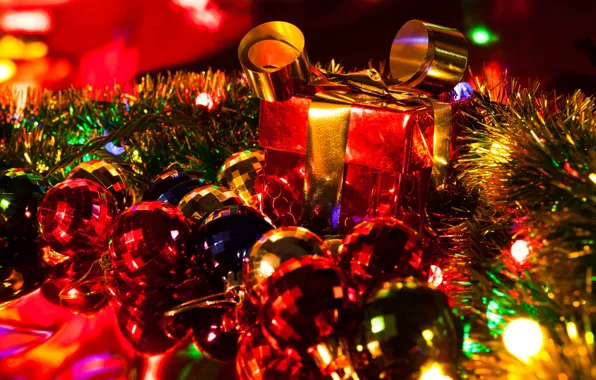 Украшения, подарок, шары, игрушка, новый год, декор
