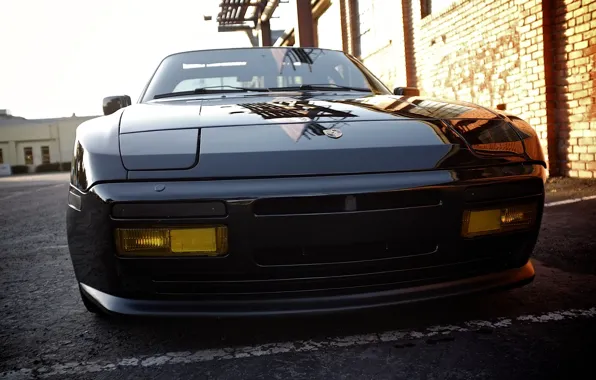 Авто, Porsche, порше, black, передок, 944