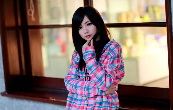 Глаза, взгляд, девушка, лицо, волосы, азиатка