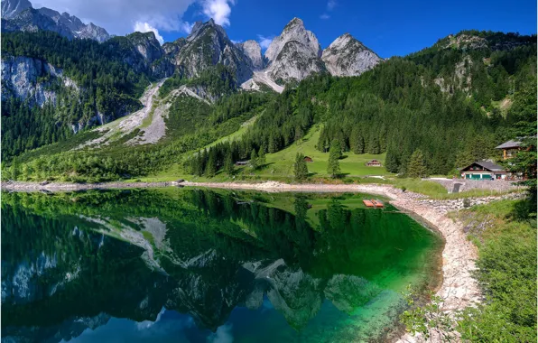 Картинка лес, горы, природа, озеро, Швейцария
