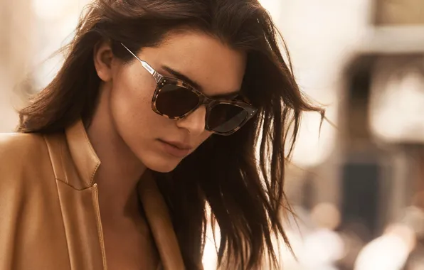 Девушка, модель, волосы, брюнетка, очки, Kendall Jenner