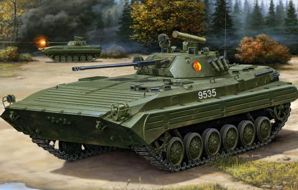 Рисунок, боевая машина пехоты, БМП-2, ННА ГДР, национальная народная армия, NVA, G.Klawek, Nationale Volksarmee