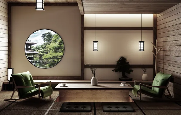 Комната, интерьер, гостиная, восточный стиль, Asian Zen interior design, Orient style, дизайн Дзен