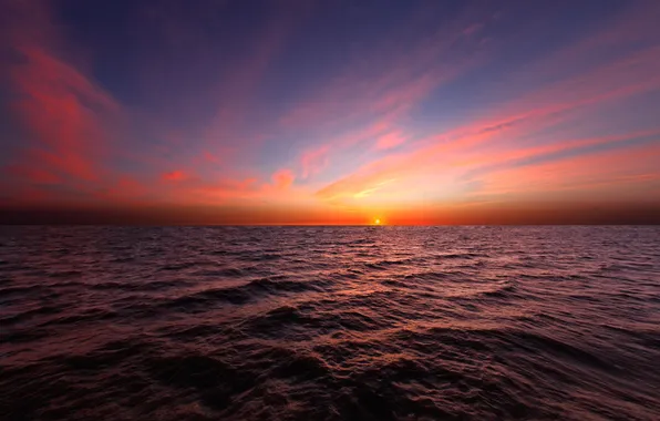 Картинка восход, океан, Солнце, Аргентина