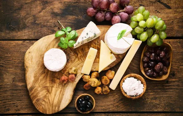 Сыр, виноград, оливки, grapes, cheese, olive