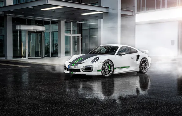 Картинка 2014, TechArt, 991, White, Supercar, Front, Porsche, Turbo