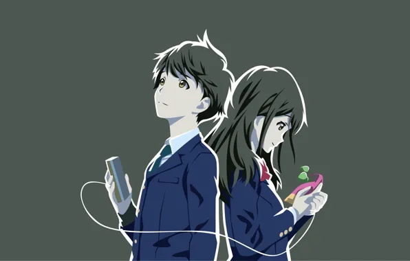 Девушка, фон, парень, Tsuki ga Kirei