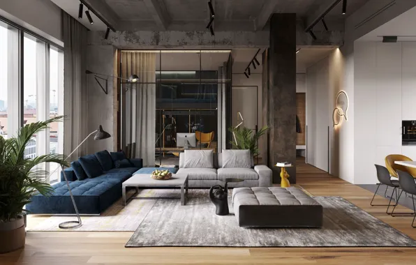 Дизайн, стиль, интерьер, мегаполис, New York, гостиная, столовая, by Cartelle Design