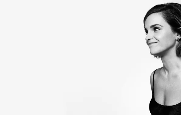Картинка улыбка, модель, актриса, красавица, профиль, красотка, Эмма Уотсон, Emma Watson