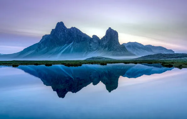 Картинка озеро, отражение, ледник, lake, reflection, Glacier, Горный пик, Mountains Peak