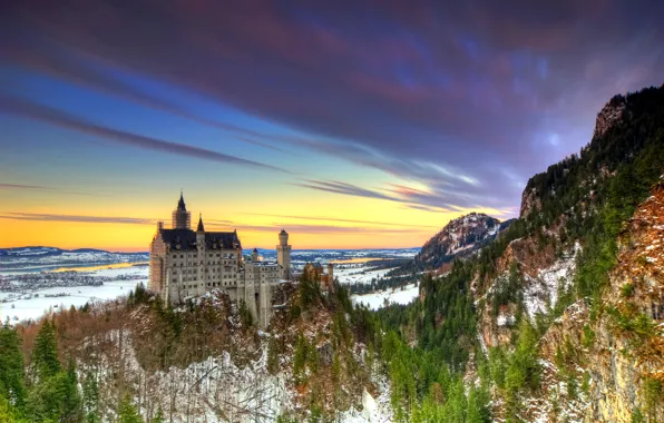 Горы, замок, Германия, Germany, Bavaria, Neuschwanstein Castle