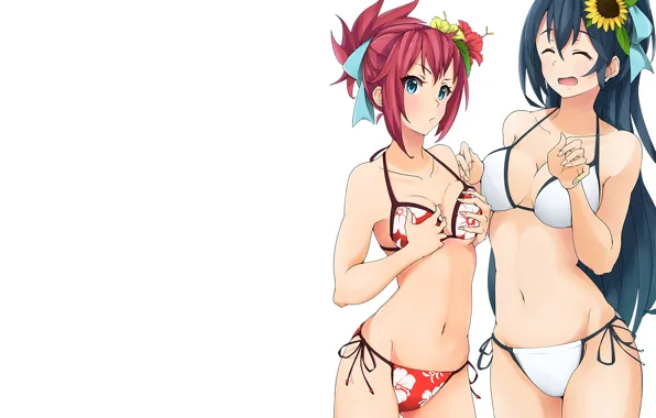 Girl, sexy, cleavage, long hair, boobs, anime, beautiful, pretty