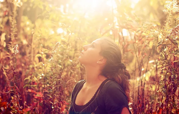 Девушка, свет, природа