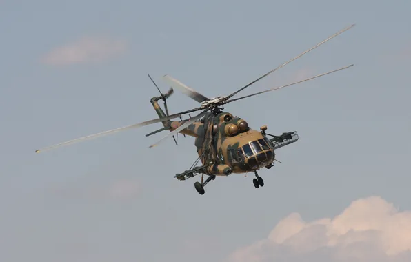 Картинка полет, вертолёт, военно-транспортный, Ми-171