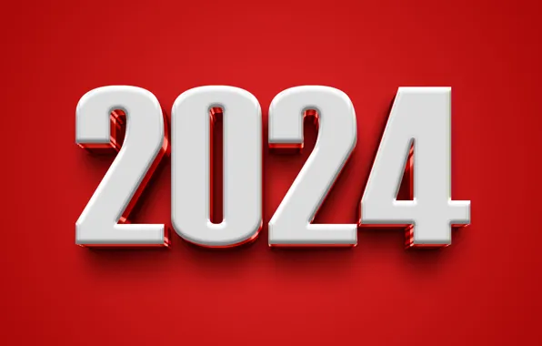 Цифры, Новый год, дата, 2024